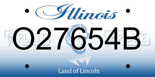 O27654B Illinois License Plate