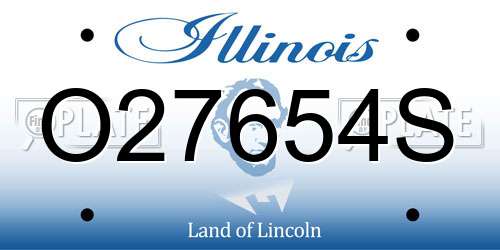 O27654S Illinois License Plate