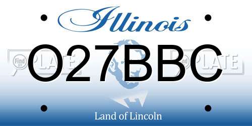 O27BBC Illinois License Plate