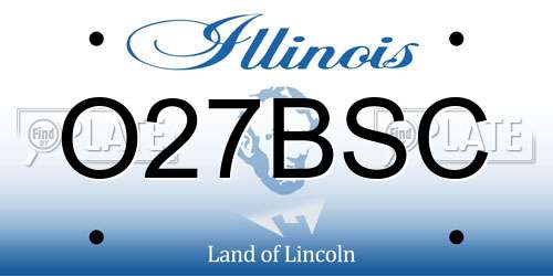 O27BSC Illinois License Plate