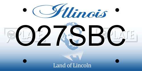 O27SBC Illinois License Plate
