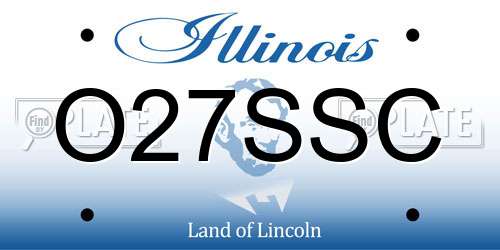 O27SSC Illinois License Plate