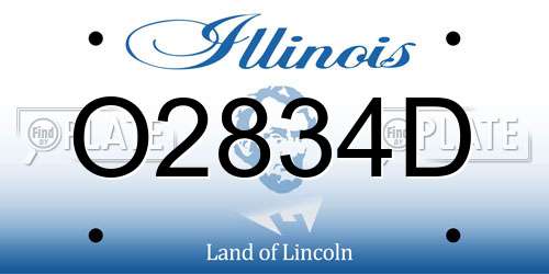 O2834D Illinois License Plate