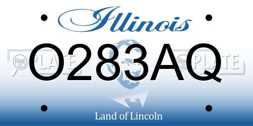 O283AQ Illinois License Plate