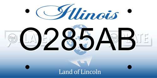 O285AB Illinois License Plate