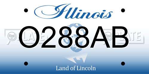 O288AB Illinois License Plate