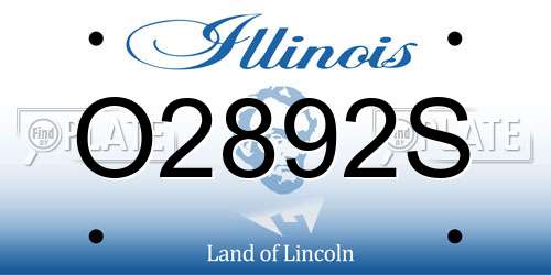 O2892S Illinois License Plate