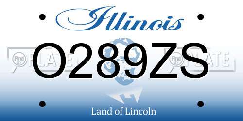 O289ZS Illinois License Plate