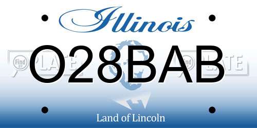 O28BAB Illinois License Plate