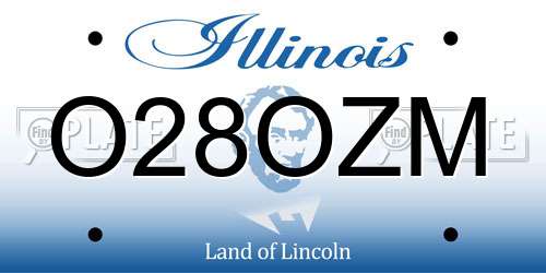 O28OZM Illinois License Plate