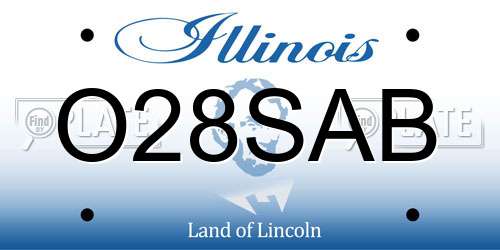 O28SAB Illinois License Plate