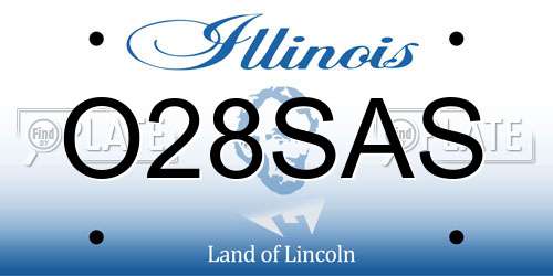 O28SAS Illinois License Plate
