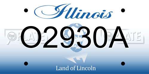 O2930A Illinois License Plate