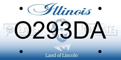 O293DA Illinois License Plate