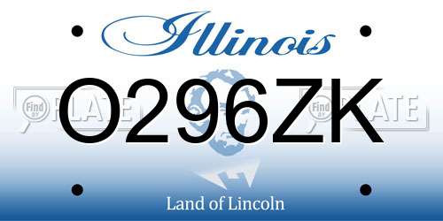 O296ZK Illinois License Plate