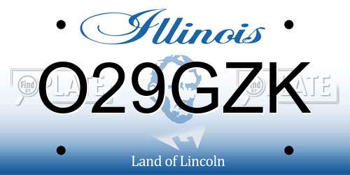 O29GZK Illinois License Plate