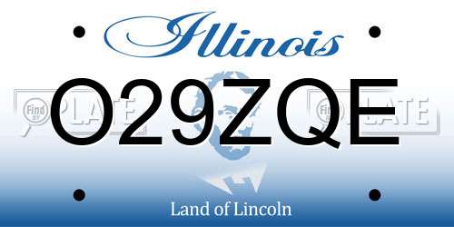 O29ZQE Illinois License Plate