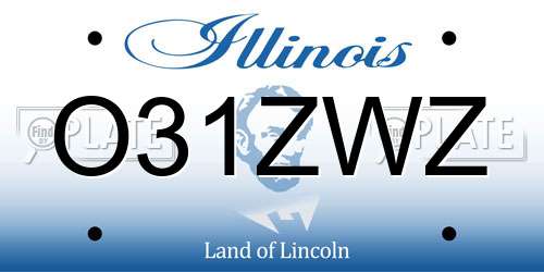 O31ZWZ Illinois License Plate