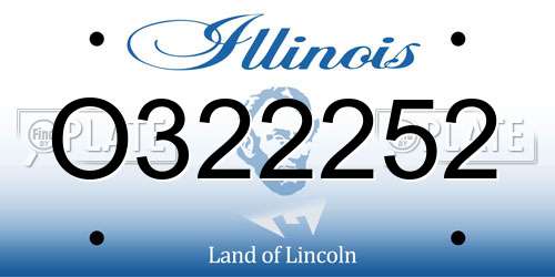 O322252 Illinois License Plate