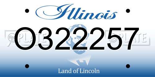 O322257 Illinois License Plate
