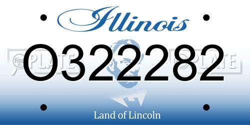 O322282 Illinois License Plate