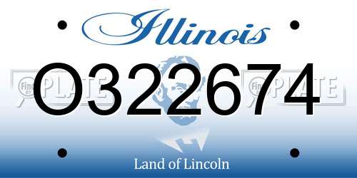 O322674 Illinois License Plate