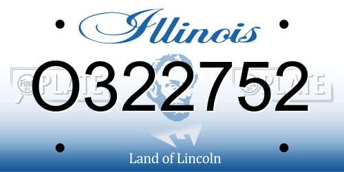 O322752 Illinois License Plate