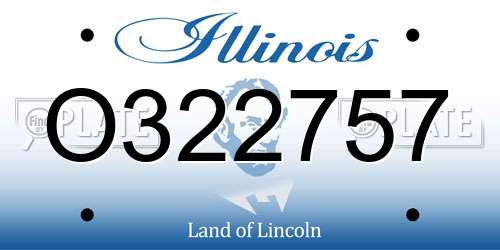 O322757 Illinois License Plate