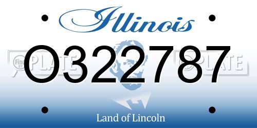 O322787 Illinois License Plate