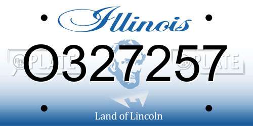 O327257 Illinois License Plate