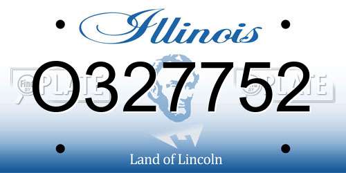 O327752 Illinois License Plate