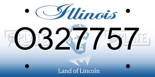 O327757 Illinois License Plate