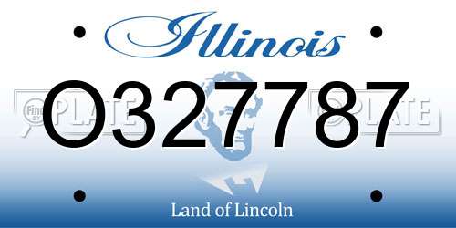 O327787 Illinois License Plate