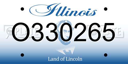 O330265 Illinois License Plate