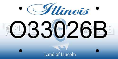 O33026B Illinois License Plate