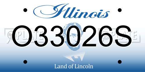 O33026S Illinois License Plate