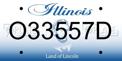 O33557D Illinois License Plate