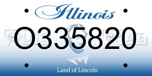 O335820 Illinois License Plate