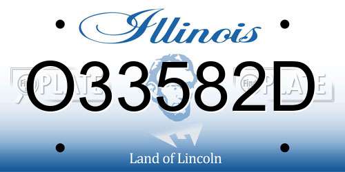 O33582D Illinois License Plate