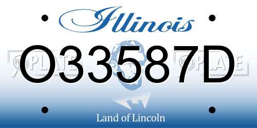 O33587D Illinois License Plate