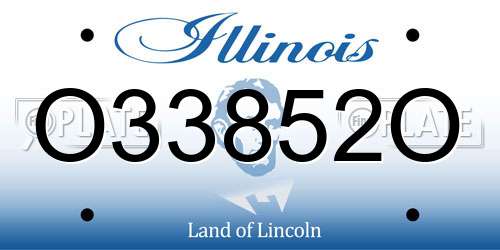 O33852O Illinois License Plate