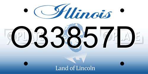 O33857D Illinois License Plate