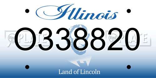 O338820 Illinois License Plate