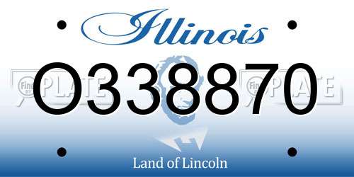 O338870 Illinois License Plate