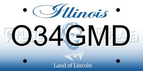 O34GMD Illinois License Plate