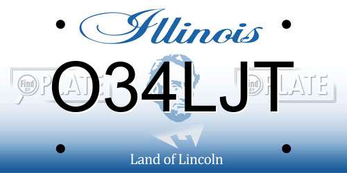 O34LJT Illinois License Plate