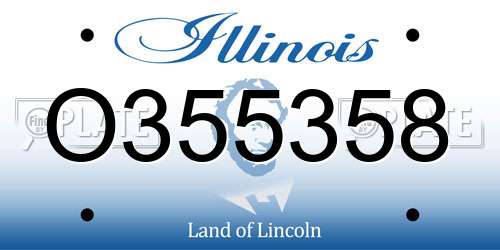 O355358 Illinois License Plate