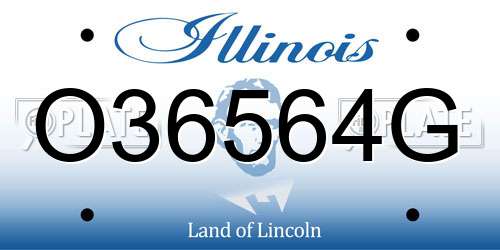 O36564G Illinois License Plate