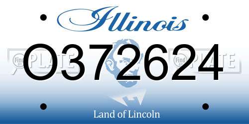 O372624 Illinois License Plate