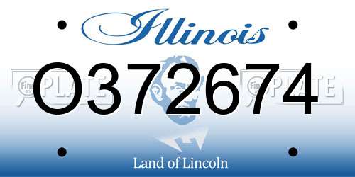 O372674 Illinois License Plate